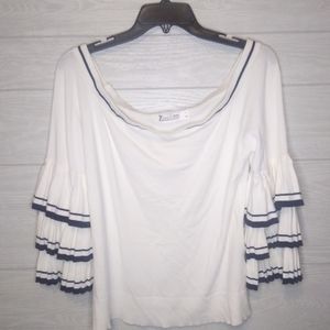 New York & Company long sleeve off the shoulder top